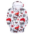 thumbnail image 1 of Pull de Noël Décontracté pour Hommes Mode Impression Numérique en Polaire à Capuche, 1 of 5
