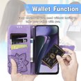 thumbnail image 5 of Feishell Wallet Case for Motorola Moto G Power 5G 2024,Butterfly & Flower Embossed PU Leather TPU Inner Shell Magnetic Flip Stand Card Slots Shockproof Protective Phone Cover,Lightpurple, 5 of 5