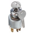 thumbnail image 2 of Car Motor Boat Ignition Switch 12V 4 Position with 2 Keys Metal Silver for SPB501, 2 of 4
