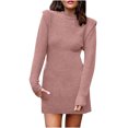 thumbnail image 1 of IROINID Chandail à Encolure Ronde pour Femme, Couleur Unie, Confortable, Mi-Long, Manches Longues, Automne et Hiver, Robe Chandail Chaude et Aguichant, 1 of 5