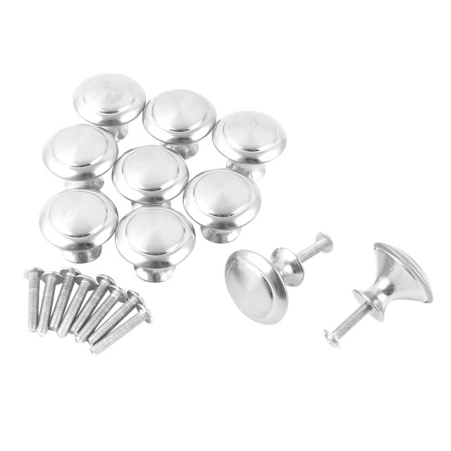 Unique Bargains Dormitory Metal Round Design Screw Fixed Door Closet Pull Handle Knob 10 Pcs