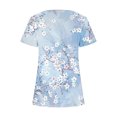thumbnail image 5 of Hauts d'Été Grande Taille à Manches Courtes pour Femmes Mode Décontractée Imprimée Col Carré Manches Courtes Boutons Hauts Blouses Amples Col en V T-Shirt Femmes en Solde, 5 of 5