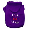thumbnail image 1 of I Do Bad Things Screen Print Pet Hoodies Purple Size S (10), 1 of 1