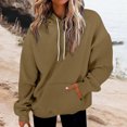 thumbnail image 2 of Timegard Hoodies for Women Drawstring Long Sleeve Sweatshirts Pullover Fall Winter Solid Color Tops, 2 of 5