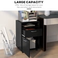 thumbnail image 4 of HOMCOM Vertical Filing Cabinet with Drawer Wheels, File Cabinet, Black, 4 of 10