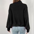 thumbnail image 5 of Yuyuzo Womens Zipper Front Cardigan Long Sleeve Oversized Sweater Knitted Cardigans Jacket, 5 of 5