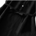 thumbnail image 5 of AherBiu Robe d'Été pour Femmes Sans Manches à Demi-Boutonnage, Col en V, Décontractée, Ample, Longueur Midi, avec Ceinture, 5 of 5