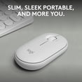thumbnail image 2 of Logitech Pebble Mouse 2 M350s Slim Bluetooth Wireless Mouse, Portable, Lightweight, Customizable Button - Tonal White, 2 of 9