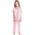 thumbnail image 1 of TBWNWG Satin Sleepwear Set For Kids Comfortable Two Piece Pajamas With Classic Button Down Design,Sizes 4-5 Years, 1 of 4