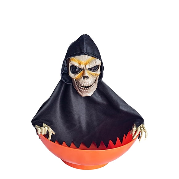 Halloween Motion Sensor Sound Light Fruit Plate Plastic Material Durable Interactive for Party Trick Props Living Room Bedroom Party Venue Halloween Atmosphere
