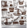 thumbnail image 1 of Soimoi polyester Crepe Fabric Burger,Cupcake & Cups Print Sewing Fabric Yard 42 Inch Wide, 1 of 3