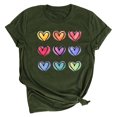 thumbnail image 1 of Meichang Valentines Day Chemises Femmes Imprimé Cœur Manches Courtes Col Rond Hauts Coupe Ample Pull T-Shirts Mignons Blouses, 1 of 2