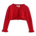 thumbnail image 1 of Hjtefg Girls' Knit Cardigan - Soft Lightweight Sweater | Comfortable Layering Piece for Versatile Styling,Color: Red Size: 2-3 Years, 1 of 4