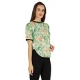 thumbnail image 3 of Inkmeso T-shirt Décontracté à Col Rond pour Femmes, Imprimé, Coupe Régulière, Ourlet Asymétrique, 3 of 7