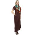 thumbnail image 3 of Bimba Robe d'Été à Ourlet Asymétrique avec Poches pour Femme Brun Maxi avec Foulard-18, 3 of 9