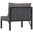 thumbnail image 3 of vidaXL Sectional Middle Sofa with Cushion Poly Rattan Anthracite, 3 of 8