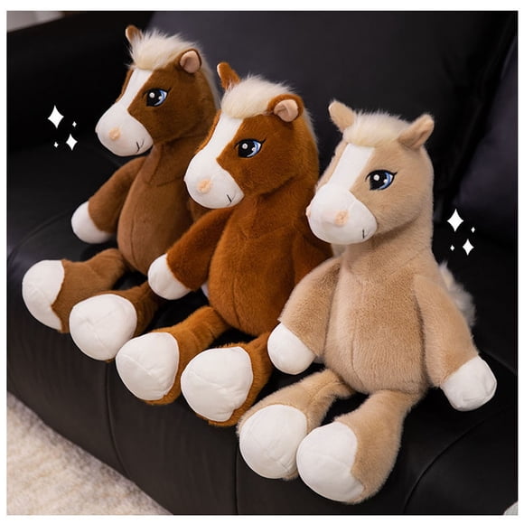 Sentmoon Toys Kids Gift for Boys Christmas Toys for Kids Simulation Running Ponys Plushs Toys Chineses Zodiacs Horse Year Mascots Doll Doll Screen-Free Entertainment