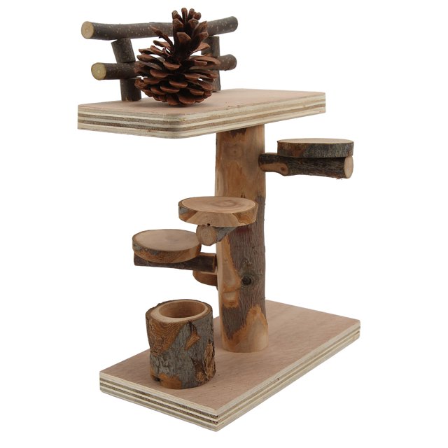 Hamster Climbing Toys, Chewing 2 Layer Hamster Playing Activity Set Pine Cones For Mice