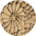 thumbnail image 1 of Ahgly Company Tapis Rond Lavable en Machine Intérieur Transitionnel Jaune Orange, 3 Pieds Rond, 1 of 7