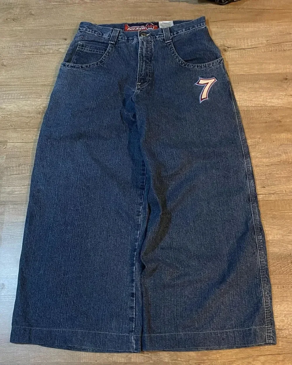 Number 7 Dice Streetwear JNCO Jeans Y2K Hip Hop Graphic