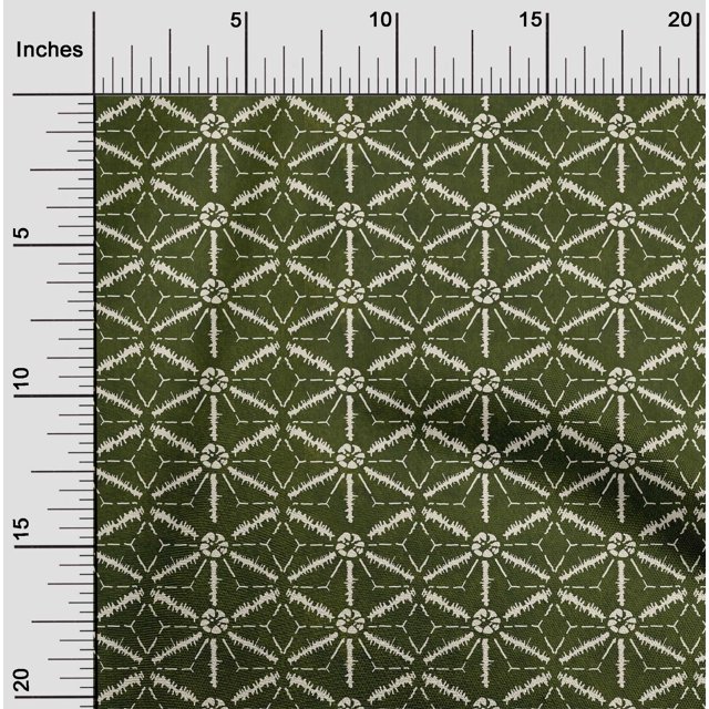 oneOone Cotton Poplin Fabric Geometric Kasuri Print Sewing Fabric BTY 56 Inch Wide