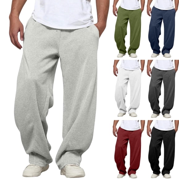 Pitauce Men's Baggy Sweatpants Wide Leg Lounge Trousers Elastic Waist Drawstring Sweat Pants Casual Loose Athletic Joggers with Pockets