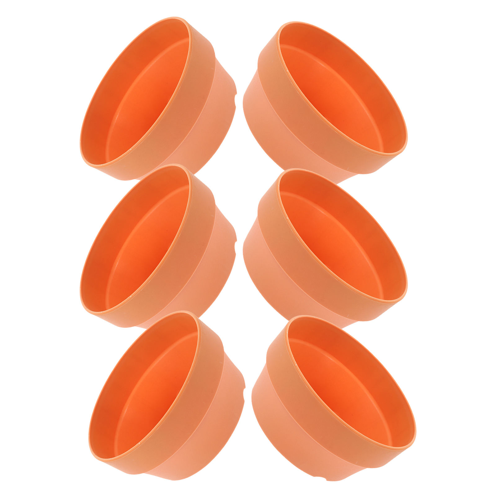 Minkissy 6Pcs Round Flower Pot Imitation Clay Flower Pot Orange Simple Design Plant Container for Balcony