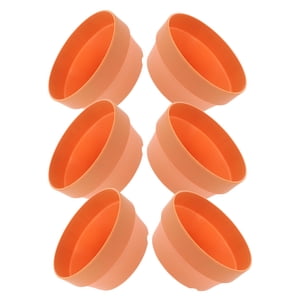 Minkissy 6Pcs Round Flower Pot Imitation Clay Flower Pot Orange Simple Design Plant Container for Balcony