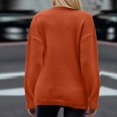 thumbnail image 4 of VgaVtl Women's Sweaters Long Sleeve Chunky V-Neck Womens Sweaters Fall Knit Orange Fitted Slim Solid Color Sweaters, 4 of 8