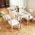thumbnail image 4 of Costway Wooden Dining Chair Set of 2 Faux Sherpa Upholstered Kitchen Dining Room Chairs, 4 of 9