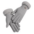thumbnail image 2 of Women Autumn and Winter Fashion Simple Solid Color Edge Warm Gloves, 2 of 3