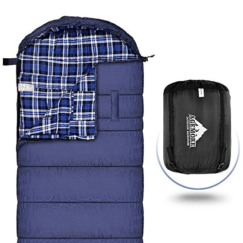 Sac de Couchage TG pour Adultes, Sacs de Couchage en Flanelle de Coton Idéals pour le Camping 4 Saisons, Imperméables, Confort avec Sac de Compression pour Voyager, la Randonnée et les Activités de Plein Air