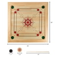 thumbnail image 3 of Ensemble de Jeu de Table Carrom en Bois de Luxe Grande Taille - Comprend des Bâtons de Repère, des Pièces, la Reine et un Attaquant!, 3 of 5