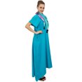 thumbnail image 2 of Bimba Robe Maxi pour Femme à Ourlet Asymétrique Turquoise avec Poches Brun avec Foulard-14, 2 of 6
