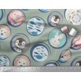 thumbnail image 2 of Soimoi Silk Fabric Circle,Fish & Cute Animals Patchwork Print Fabric by Yard 42 Inch Wide, 2 of 3