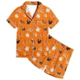 thumbnail image 1 of MIASHUI Pyjama 2 Pcs pour Filles Motif Animal Poulet à Boutons Pyjama pour Garçons, Orange, 4-5 Ans, 1 of 4
