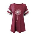 thumbnail image 3 of Femmes Chemises Stripe Tee Nouveauté Chemise Drôle Manches Courtes Col Rond Tee Tops, 3 of 4
