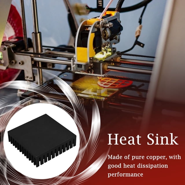 3D Printer Extruder Heat Sink MK7 heat sink; extruder MK8 Extruder Copper Heat Radiator 3D Printer Accessory, Black, D type