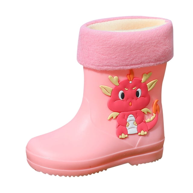 Stylish Girls Boots - Boot for Girls Rain Girls Kids Short Rain Boots Kids Booties for Girls Rain Leopard for Ankle Comfort -On Commander Rain Big Design Durable Rubber Rainboots Dress