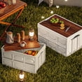thumbnail image 4 of Meitianfacai Outdoor Camping Storage Box Folding Box Camping Organizing Box Car Trunk Storage Box Wooden Lid Clothing Storage Box 20L Capacity, 4 of 9