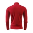 thumbnail image 4 of yardsong Compression Thermal Mock Neck Base Layer for Men - Fall Winter Warm Long Sleeve Solid Pullover Top Wine,XL, 4 of 5