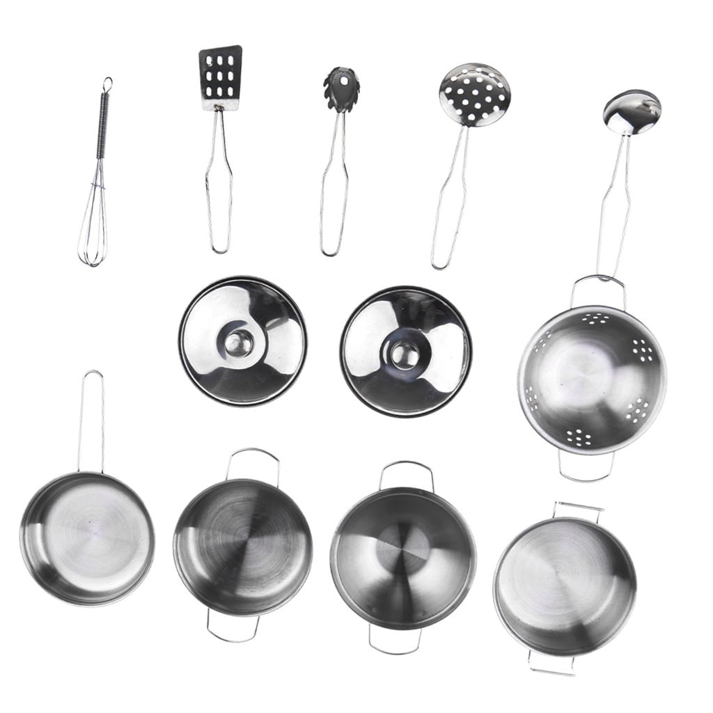12pcs Kitchen Cookware Stainless Pots Children 3+ C