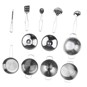 12pcs Cuisinières de cuisine Pots Inox Enfants 3+ C