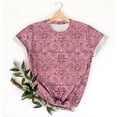 thumbnail image 4 of Hauts d'Été pour Femmes DYTTDG T-shirt à Fleurs Mode pour Femmes Grande Taille Col Rond Manches Courtes Décontracté Ample Tee Haut Hauts pour Femmes Liquidation Moins de 10 Multicolore,TTTG, 4 of 5