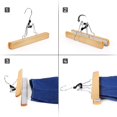 thumbnail image 4 of Solid Wood Clamp Hangers, Non Slip Grip For Hanging Pants, Jeans, And More With Space Saving Design (Natural Finish), 4 of 7