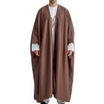 thumbnail image 1 of RXIRUCGD Men's Muslim Robe Arab Middle Robe Long Style Sleeve Long Shirt Fashion Casual Robe, Coffee, Size: XL, 1 of 9