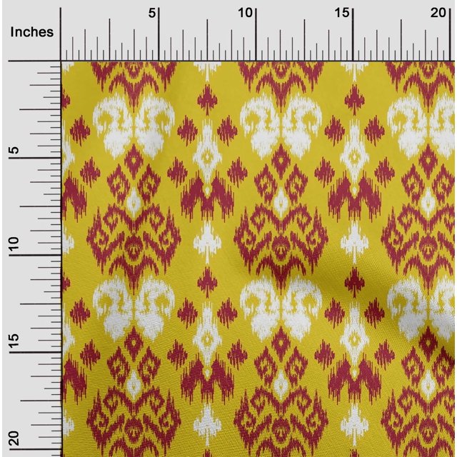 oneOone Polyester Lycra Fabric Paisley Ikat Print Fabric By The Yard 56 Inch Wide