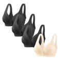 thumbnail image 1 of Timegard 4pc Bras for Women Front Closure Button High Support Ruched Breathable Comfort Everyday Bras, 1 of 5