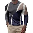 thumbnail image 1 of MAWCLOS T-Shirts à Col Rond pour Hommes, Mode, Imprimé Géométrique, Style de Travail I m, 1 of 2