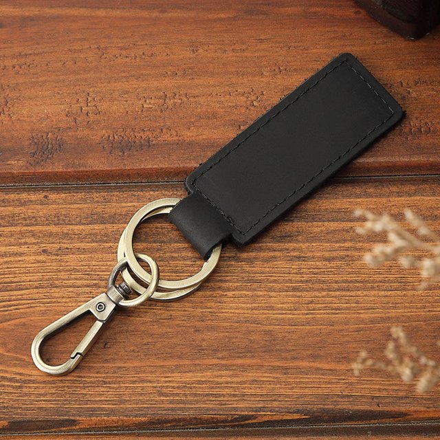 Leather Retro Cowhide Keychain Metal Lobster Clasp Pendant Fashion Personalized Anti-lost Car Keyring Keyholder wholesale